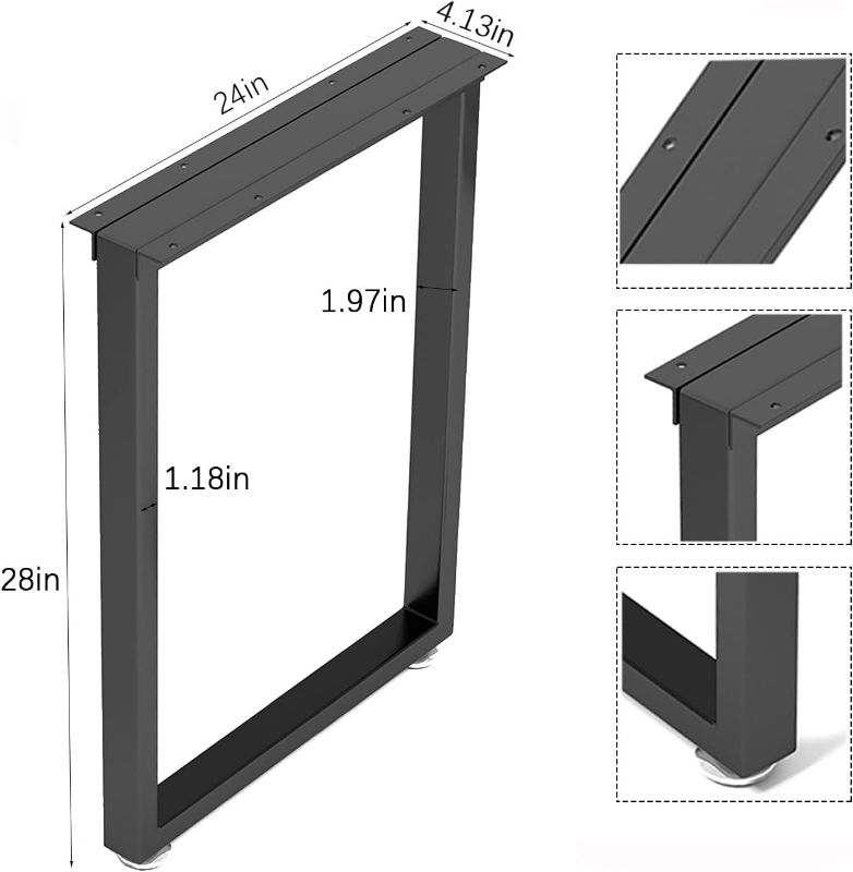 Photo 3 of (NON-REFUNDABLE) Metal Table Legs 28 inch Height x 17.7 inch Wide with Adjustable Protector Feet