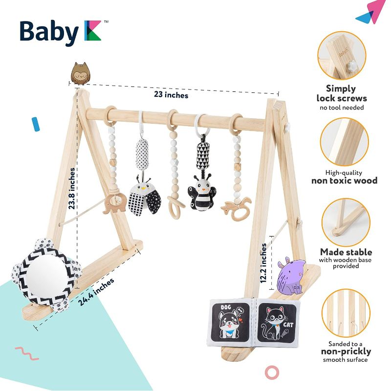 Photo 4 of (NON-REFUNDABLE) BABY K Wooden Baby Play Gym - Foldable Wooden Play Gym Wooden