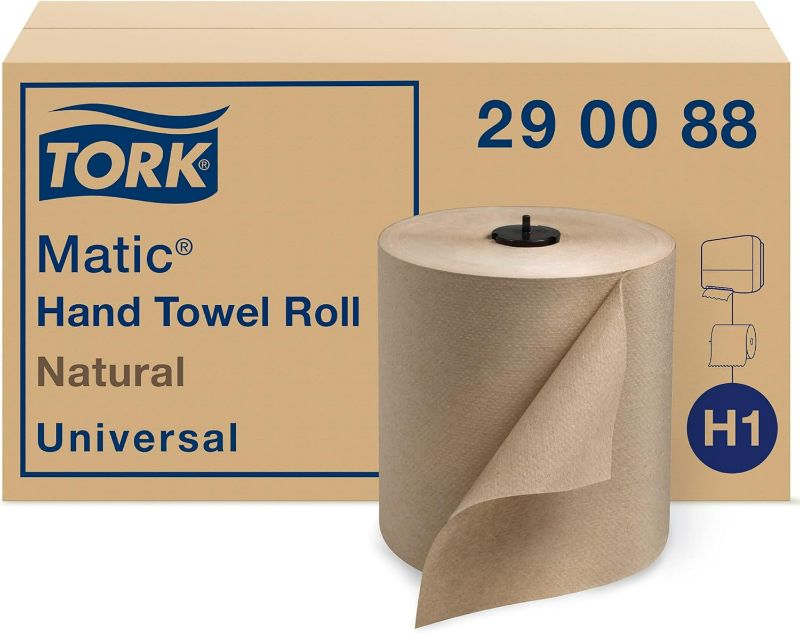 Photo 1 of (NON-REFUNDABLE) Tork Matic Paper Hand Towel Roll Natural H1, Universal, 100% Recycled Fiber, 4 Rolls x 700 ft, 290088
