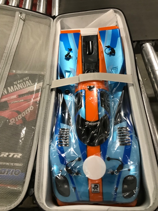 Photo 1 of AMORIL 1/10 Fast Brushless RC Drift Cars for Adults,Max 200KM/H Carbon Fiber On-Road Supercar with 3660 3900KV Brushless Motor,120A ESC,9KG Meta-Gear Servo,3300mah Lipo,Waterproof Suitcase,Blue Yellow Carbon Brushless 1:10 Scale