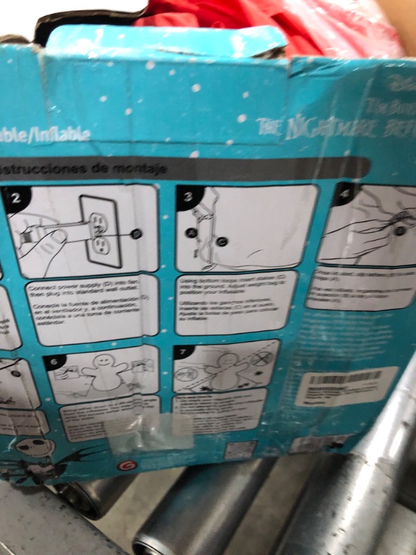 Photo 1 of Gemmy Animated Christmas Airblown Inflatable Inflatable Jack Skellington in Chimney, red