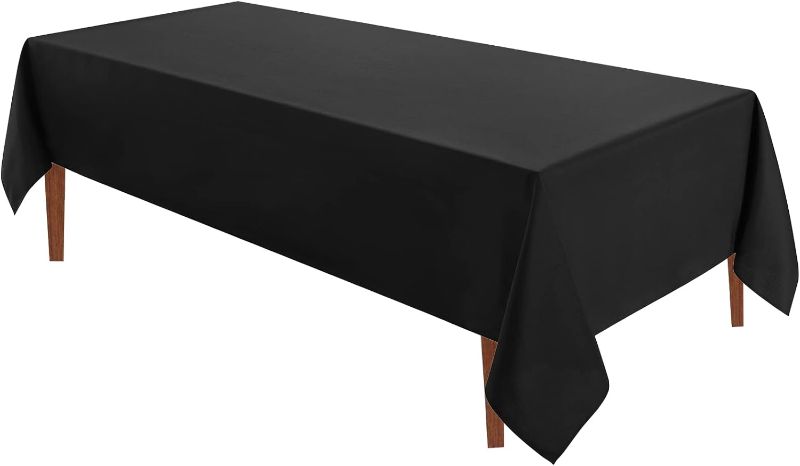 Photo 1 of 10 Pack 60*120inch Rectangle Tablecloth Polyester Table Cloth?Stain Resistant and Wrinkle Polyester Dining Table Cover for Kitchen Dinning Party Wedding Rectangular Tabletop Decoration(Black)
