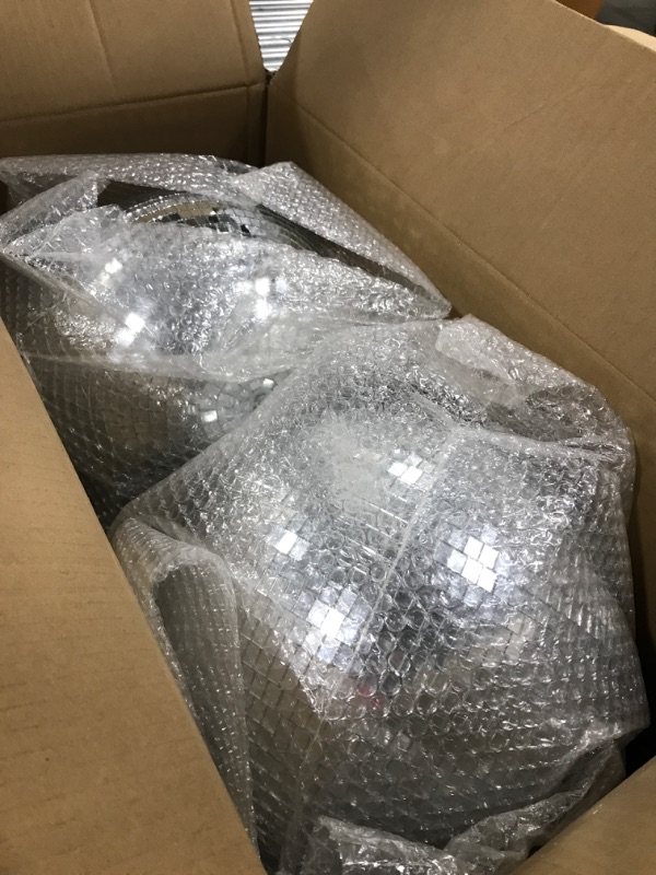 Photo 2 of 2 Pack 12 Inches Disco Light Mirror Ball Stylish Mirror Ball Mirror Disco Ball Silver Hanging Reflective Lighting Mirror Balls Revolving Strobe Light Ball for Club Stage Event Festivals Party Decor