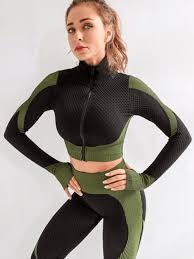 Photo 1 of [Size L] Ladies 2pc Athletic Set- Black and Green