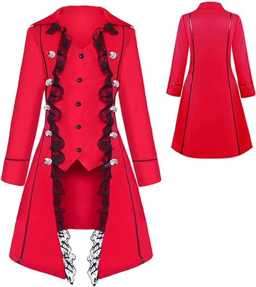 Photo 1 of [Size M] Women's Gothic Steampunk Clothing Halloween Costumes Medieval Renaissance Victorian Vampire Tailcoat Jacket Pirate Coat