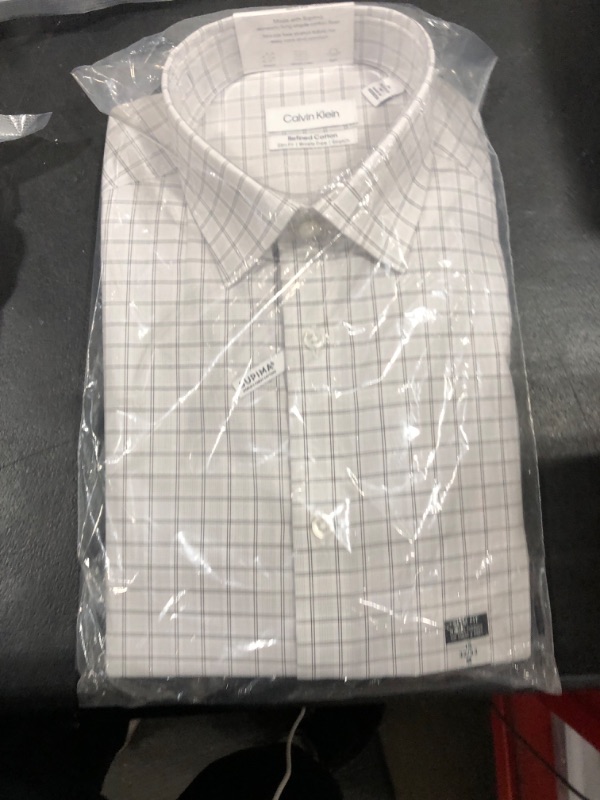 Photo 2 of [Size M] Calvin Klein Men's Refined Slim Fit Stretch Dress Shirt