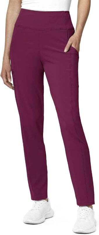 Photo 1 of [Size 3X] WonderWink Renew Women's High Waist Power Pant-Wine/Grey