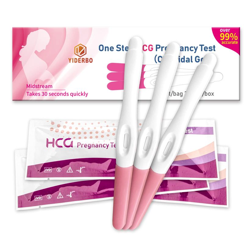 Photo 1 of [Pack of 2 Boxes] HCG Pregnancy Tests 1 Test/Bag 3 Tests/Box, Woman Individually Sealed Early Pregnancy Home Detection Kits
