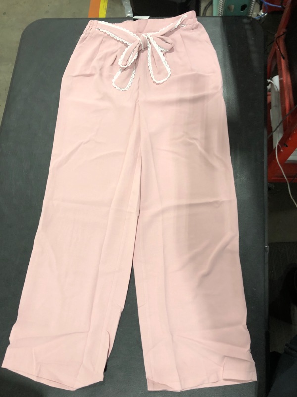 Photo 1 of [Size S] KIRUNDO Womens Dress Pants High Waisted Wide Leg- Light Pink