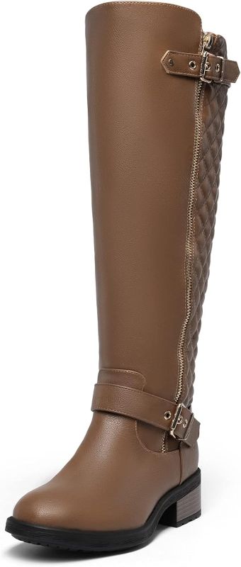 Photo 1 of DREAM PAIRS Women's Knee High Boots, Utah Low Stacked Heel Knee High Riding Boots