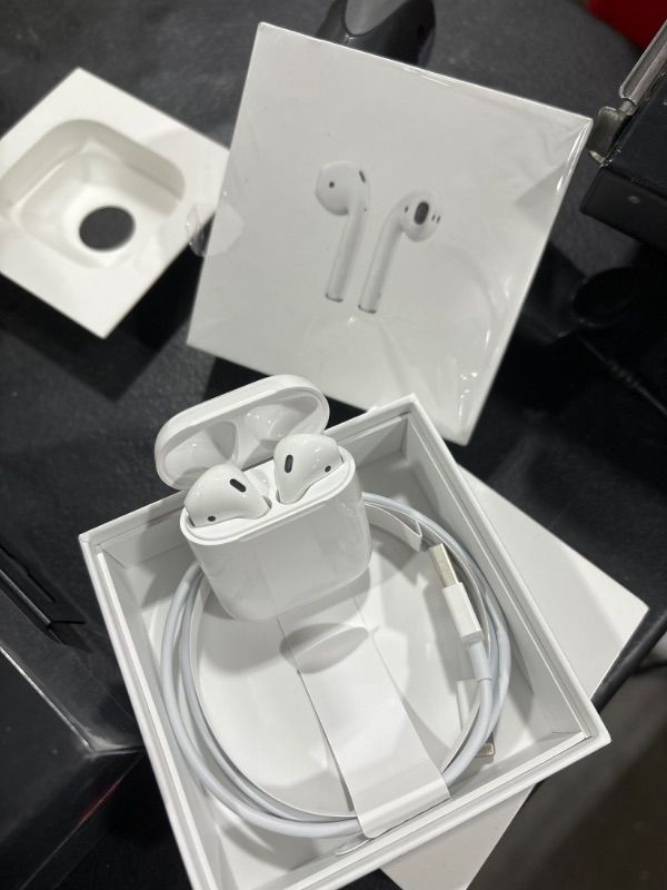 Photo 1 of Apple AirPods (2nd Generation) MV7N2AM/a with Charging Case - Stereo - Wireless - Bluetooth - Earbud - Binaural - in-ear