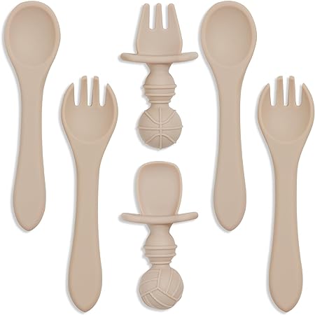 Photo 1 of 6-Piece Silicone Feeding Spoons and Fork for First Stage Baby, Infant Self-Feeding Utensils for Baby Led Weaning, Safety Tested | BPA Free | Microwave, Dishwasher and Freezer Safe