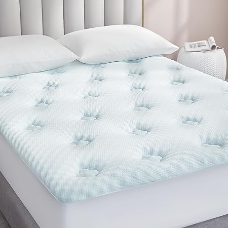 Photo 1 of Hansleep Memory Foam Mattress Topper King, Cooling King Mattress Topper with Deep Pocket, Breathable Gel Pillow Top Mattress Pad Cover, 78x80 Inches,