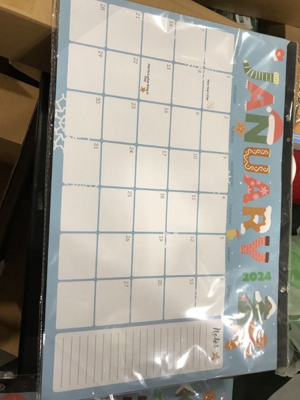 Photo 2 of SUNEE 2024-2025 Desk Pad Calendar 17x12, 18 Months, Jan 2024 - June 2025, Academic Desk Blotter Calendar, School Year Large Calendar for Teacher Cute Jan. 2024 - June. 2025