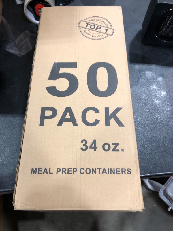 Photo 1 of 50 PACK 34 OZ MEAL PREP CONTAINERS 