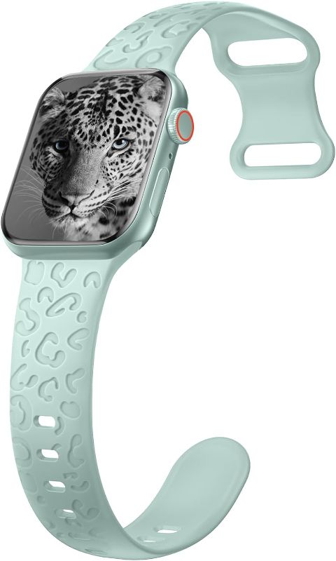 Photo 1 of BMBEAR Leopard Silicone Band Compatible with Apple Watch Band 38mm 40mm 41mm 42mm 44mm 45mm 49mm, Hollow-out Waterproof Cheetah Sport Wristbands Replacement for iWatch Series 8 7 6 5 4 3 2 1 Ultra SE