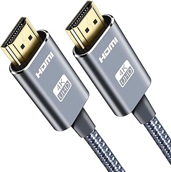 Photo 1 of LEADSTAR HDMI Cable 4K 15 ft, High Speed HDMI 2.0 Cord Braided | 4K @ 60Hz, Ultra HD, 4K 2160p 1080p, ARC, 3D, HDCP 2.2 & CL3 Rated | for Laptop, Monitor, PS4, PS5, Xbox One, Fire TV - Grey