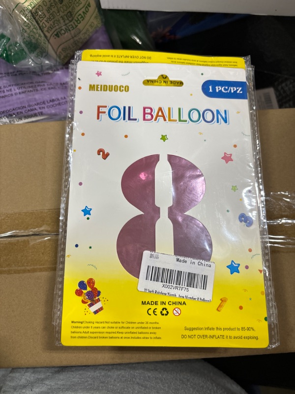 Photo 2 of 32 Inch Rainbow Number 8 Balloons Foil Ballon Digital Birthday Party Decoration Supplies (Rainbow Number 8 Balloon) Rainbow 8