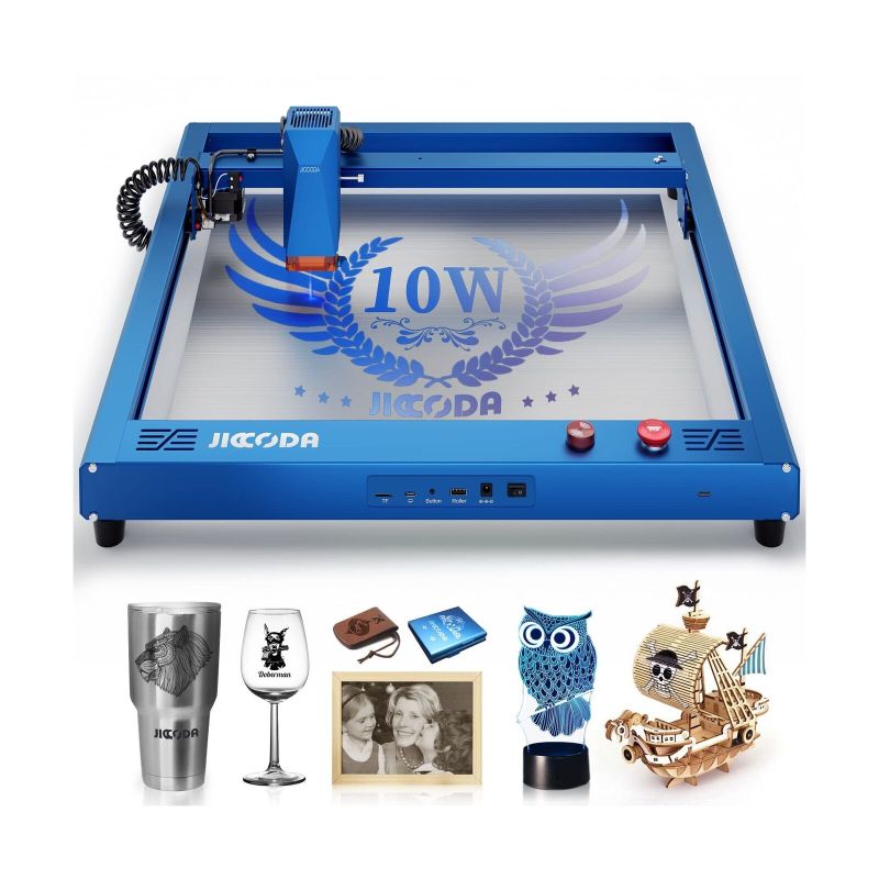 Photo 1 of 10W Output Laser Engraving Machine, JICCODA L1 High Accuracy 0.05 * 0.1mm Compressed Spot Laser Cutter Mini CNC Machine with 5.0 Bluetooth Technology Laser Engraver for Wood and Metal
