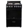 Photo 1 of 24 in. 2.7 cu.ft. Single Oven Electric Range with 4 Burners and Storage Drawer in Black with Stainless Steel Door
