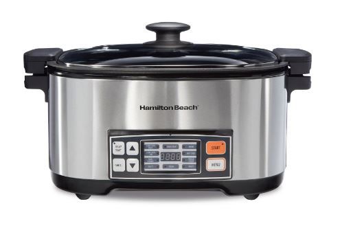 Photo 1 of Hamilton Beach 9-in-1 Digital Programmable Slow Cooker with 6 quart Nonstick Crock, Sear, Saute, Steam, Rice Functions, Stainless Steel (33065)