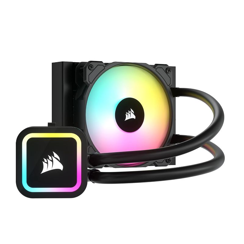 Photo 1 of Corsair H60x RGB Elite Liquid CPU Cooler - 16 Dynamic RGB LEDs - SP120 RGB Elite Series PWM Fan with AirGuide Technology - Intel® LGA 1700, 1200, 115X, 2066, AMD® AM5/AM4 Sockets - Black, 120mm AIO
