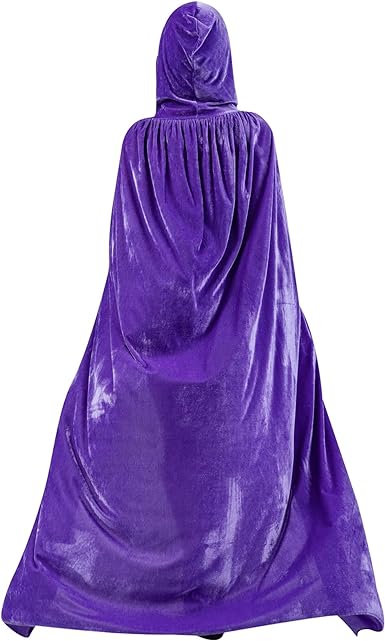 Photo 1 of 
MiiDD Hooded Cloak Unisex Full Long Velvet Cape Witch Cloak with Hood Raven Cosplay Men Women for Halloween Costumes