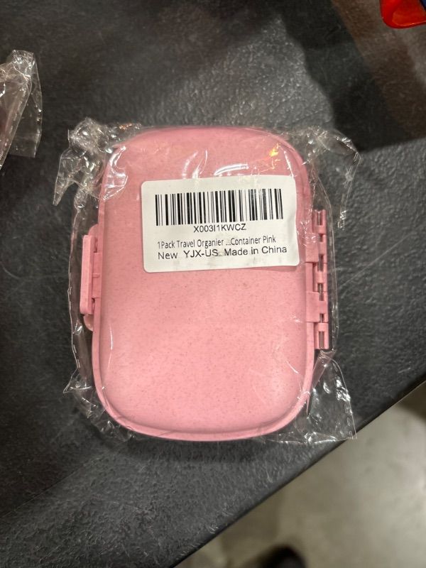 Photo 1 of 1Pack Travel Pill Organizer, 8 Compartments Portable Pill Case, Small Pill Box for Pocket Purse Portable Medicine Vitamin Container Pink