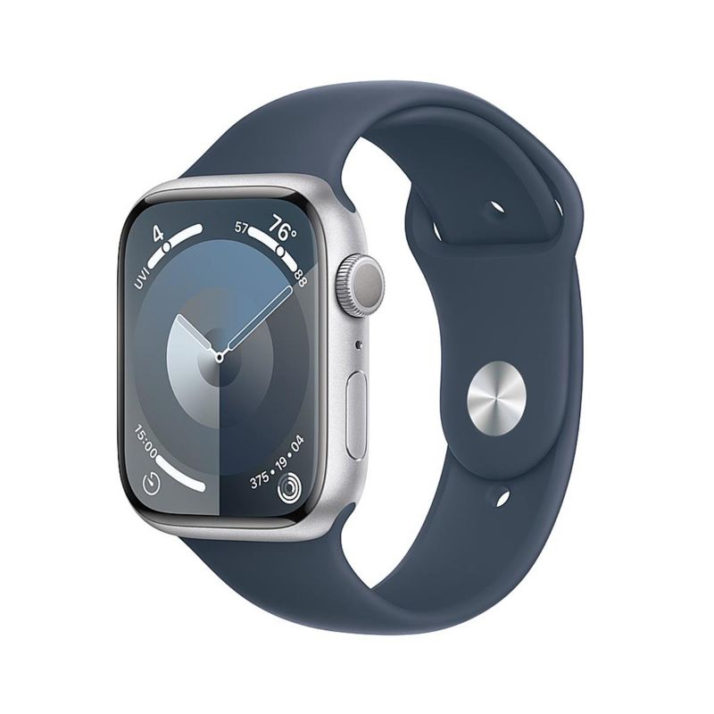 Photo 2 of Buy Apple Watch SE GPS, 44mm Silver Aluminum Case with Storm Blue Sport Band - S/M