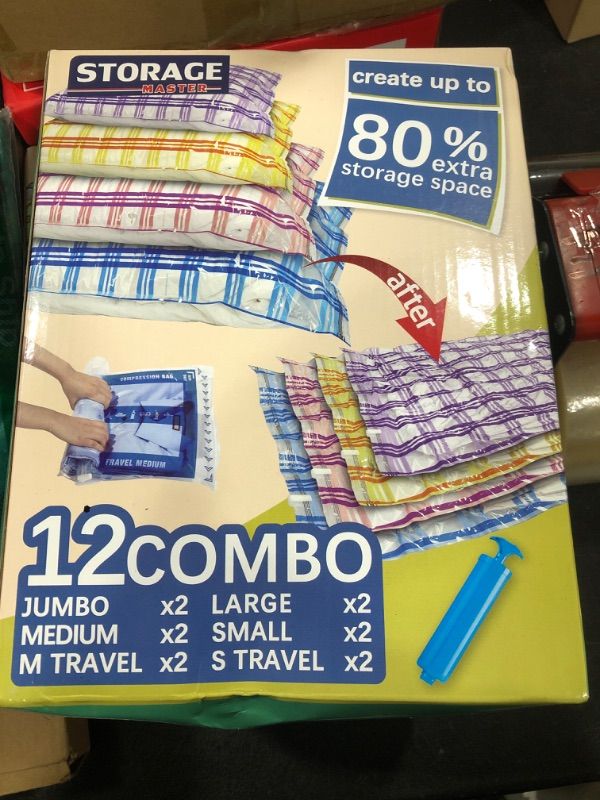 Photo 1 of 12 Space Saver Vacuum Storage Bags for Clothes, Airtight Vacuum Sealed Space Saver Bags for Clothes (12C) 12COMBO