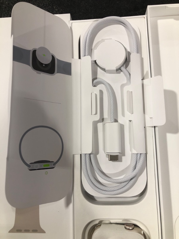 Photo 1 of Apple Watch Series 9 (GPS + Cellular) 45mm Starlight Aluminum Case with Starlight Sport Band with Blood Oxygen - M/L