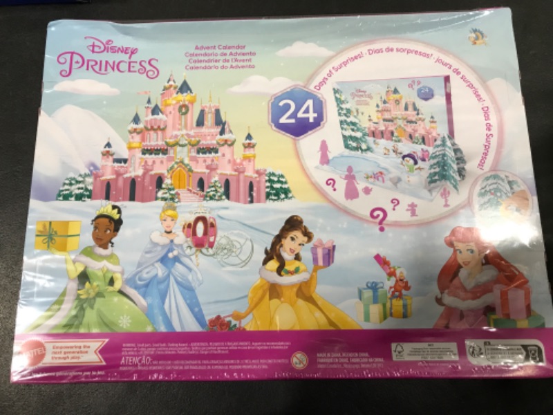 Photo 2 of Mattel Disney Princess Toys, Advent Calendar with 24 Days of Surprises, Including 4 Princess Small Dolls, 5 Friends and 16 Accessories, Inspired by Mattel Disney Movies