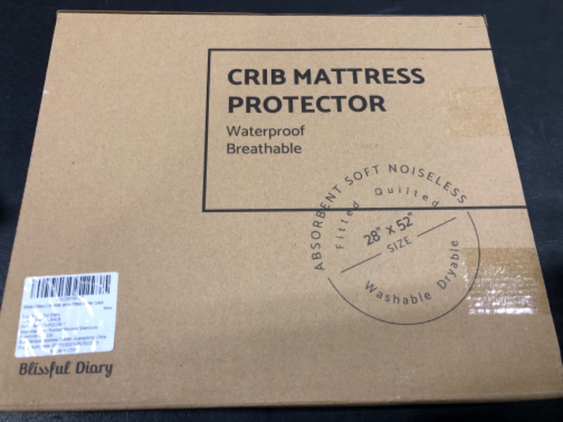 Photo 1 of Blissful Diary Waterproof Crib Mattress Protector Pad,100% Breathable Proven to Reduce Suffocation Risk,Noiseless Baby Mattress Pad Cover Fits for Standard Baby Crib Size 52''x28'', Machine Washable White Crib Mattress Protector