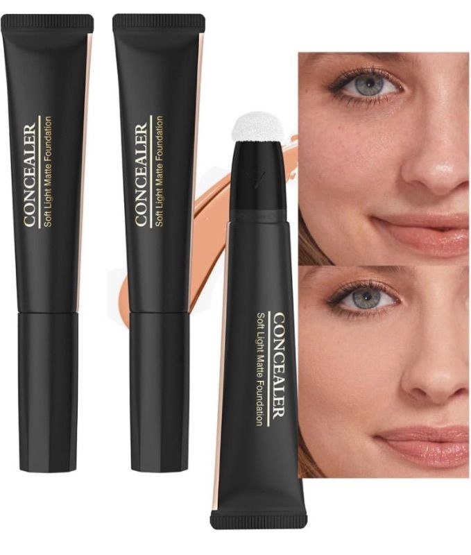 Photo 1 of 2Pcs Concealer Serum,Full Coverage Concealer Liquid Foundation,under Eye Concealer Cream Kit,Face Prime Makeup Sets,Eye Ring Corrector for Dark Circles and Puffiness,Corrector de ojeras,05