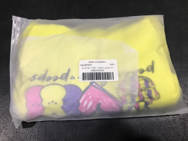 Photo 2 of GRNSHTS Toddler Baby Girl Easter Outfits Short Sleeve Bunny Print Shirt Tops+Flared Pants+Headband 3PCS Clothes Set 3-4T Yellow