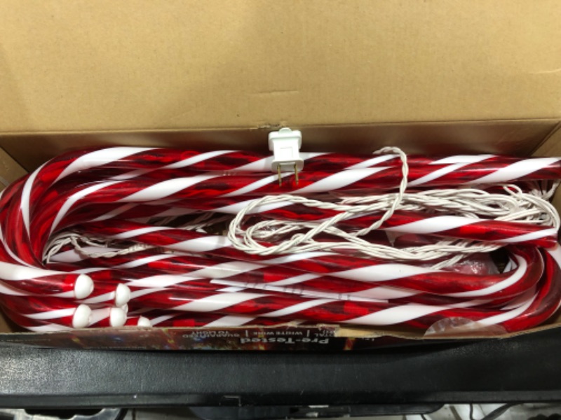 Photo 3 of 16.5 70L CANDY CANE LAWN STAKE LIGHT RED AND WHITE 