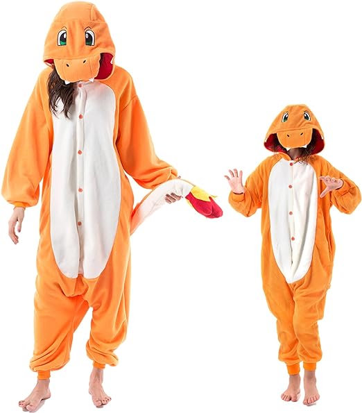 Photo 1 of Beauty Shine Kids Onesie Unisex Child Animal Costume Sleepwear Jumpsuit Christmas Halloween Cosplay Pajamas (Orange, 4T)