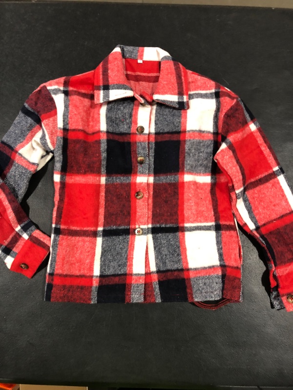 Photo 1 of [Size M] Kids Flannel Long Sleeve- Red/Black/White