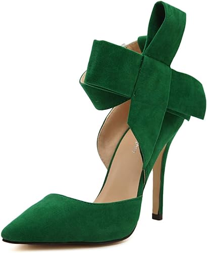 Photo 1 of [Size 7.5]  fereshte Women's Bowknot Pumps D'Orsay Pointy Toe Stiletto High Heel Dress Shoes
