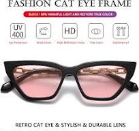 Photo 1 of AIEYEZO Cat Eyes Sunglasses for Women Retro Cat Eye Shades Fashion Metal Chain Arm Designer Cat-Eye Style