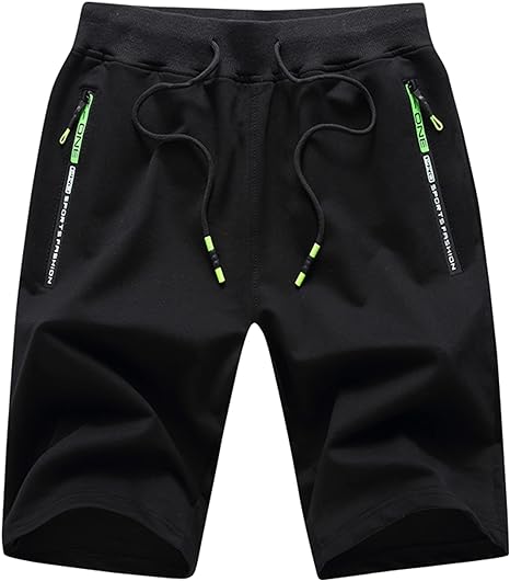 Photo 1 of [Size L] YuKaiChen Men's Workout Shorts Casual Elastic Waist Sweat Sports Shorts Zipper Pockets