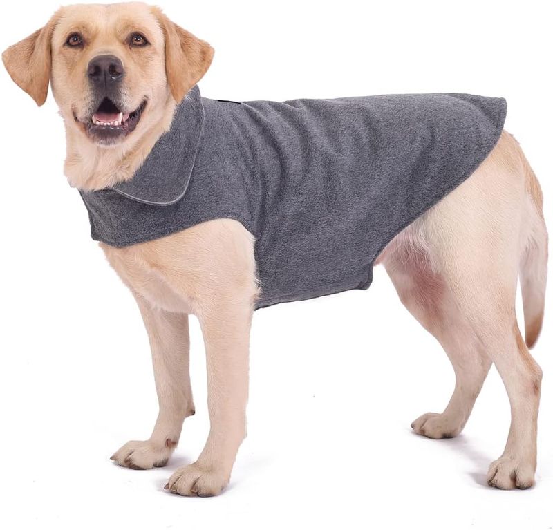 Photo 1 of [Size L] Fleece Dog Coat- Grey