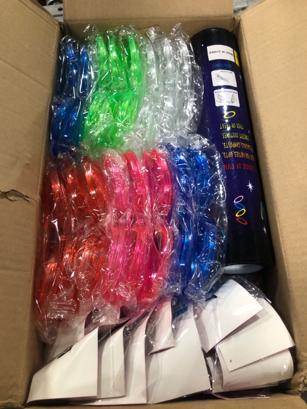 Photo 1 of BAIJLE 148 PCS Glow in the Dark Party Supplies, 16PCS Foam Glow Sticks, 16PCS LED Glasses and 100PCS Glow Sticks Bracelets,16Pcs LED Hair Clips Fiber Optic for Glow Party, New Year, Wedding, Concert