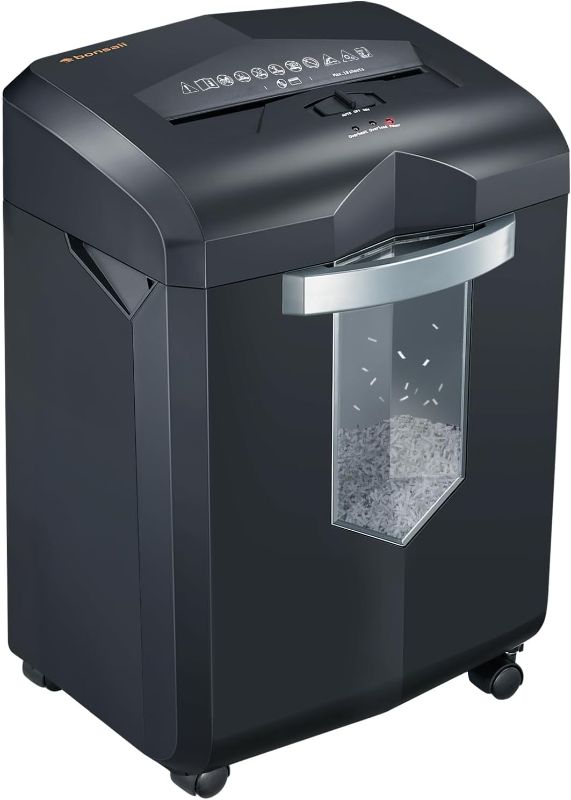 Photo 1 of Bonsaii Paper Shredder, 16 Sheet Micro Cut Shredder for Home Office 60-Minute Heavy Duty Shredder with 6 Gallon Pullout Basket P-4 Level (C149-D)
