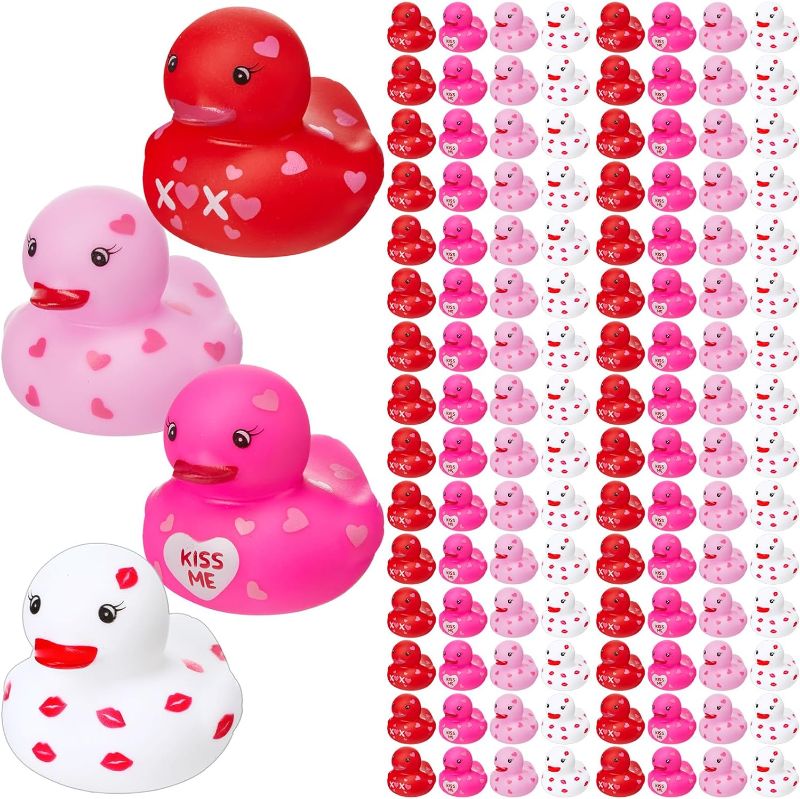 Photo 1 of 2 Inch Mother's Day Rubber Duck Love Heart Ducks Squeaky Duckies Holiday Ducks Novelty Pink Red Bath Toys for Valentine's Day Party Favors Classroom Bag Fillers(120 Pcs)
