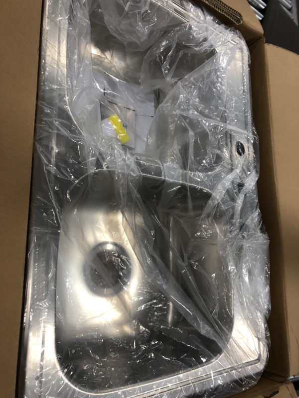Photo 1 of 33 in. Drop-In 50/50 Double Bowl 20 Gauge Stainless Steel Kitchen Sink
