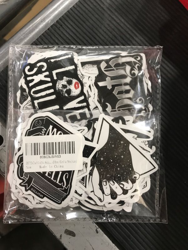 Photo 2 of 200PCS Cool Gothic Stickers, Black and White Vinyl Stickers for Laptops, Water Bottle, Guitar, Computer, Phone, Travel Case, Helmet, Bikes and More (Gothic Stickers)