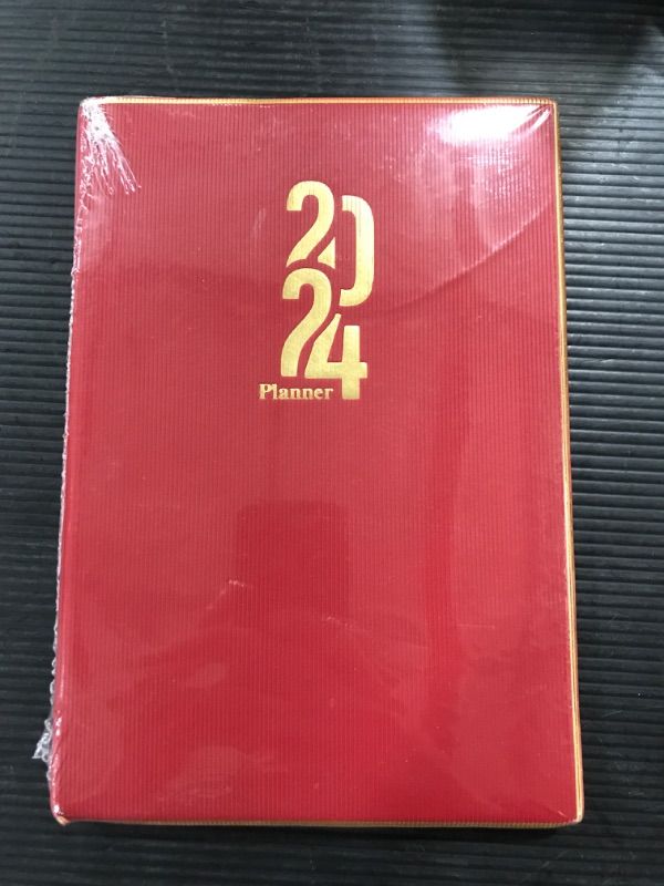 Photo 1 of Ymumuda 2024 Planner, Weekly Monthly Planner 2024, 8.25"×5.85", 12 Months, JAN.2024 to DEC.2024, School Planner with Premium Thick Paper, Perfect for School Work Office, Red 8.3×5.9”- 2024 Planner - V02 Red