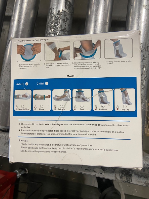 Photo 1 of Tideshake - 100% Waterproof Leg Cast Cover for Showering, Reusable Adult Short Leg Cast Protector, Cast Covers for Shower Leg, Cast Bag for Shower, Cast Cover for Showering Foot