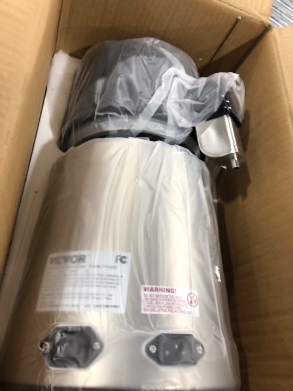 Photo 1 of VEVOR 1.1 Gal Water Distiller, 0.3 Gal/H, Distilled Water Maker Machine 750W 0-99H Timing Set Temp Display, 304 Stainless Steel Countertop Distiller Glass Carafe Cleaning Powder 3 Carbon Packs, Silver